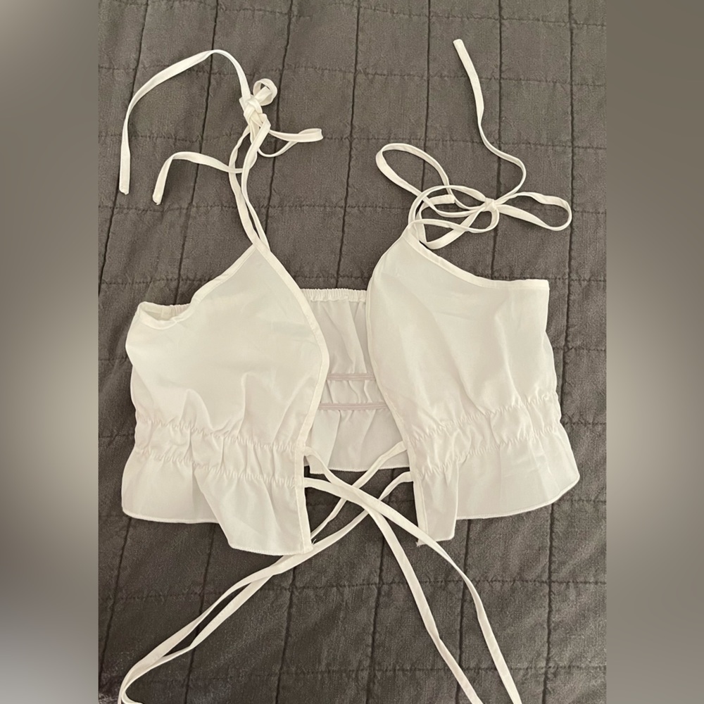 White tie up top